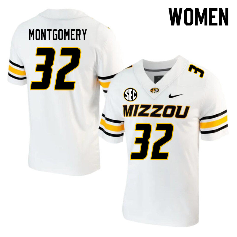 Women #32 Ky Montgomery Missouri Tigers College 2023 Football Stitched Jerseys Sale-White